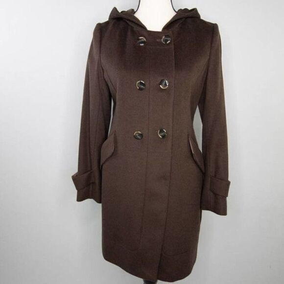 Vintage wool silk cashmere blend brown coat‎ - Picture 2 of 16